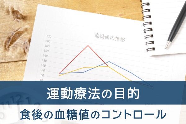 運動療法の目的。食後の血糖値のコントルール