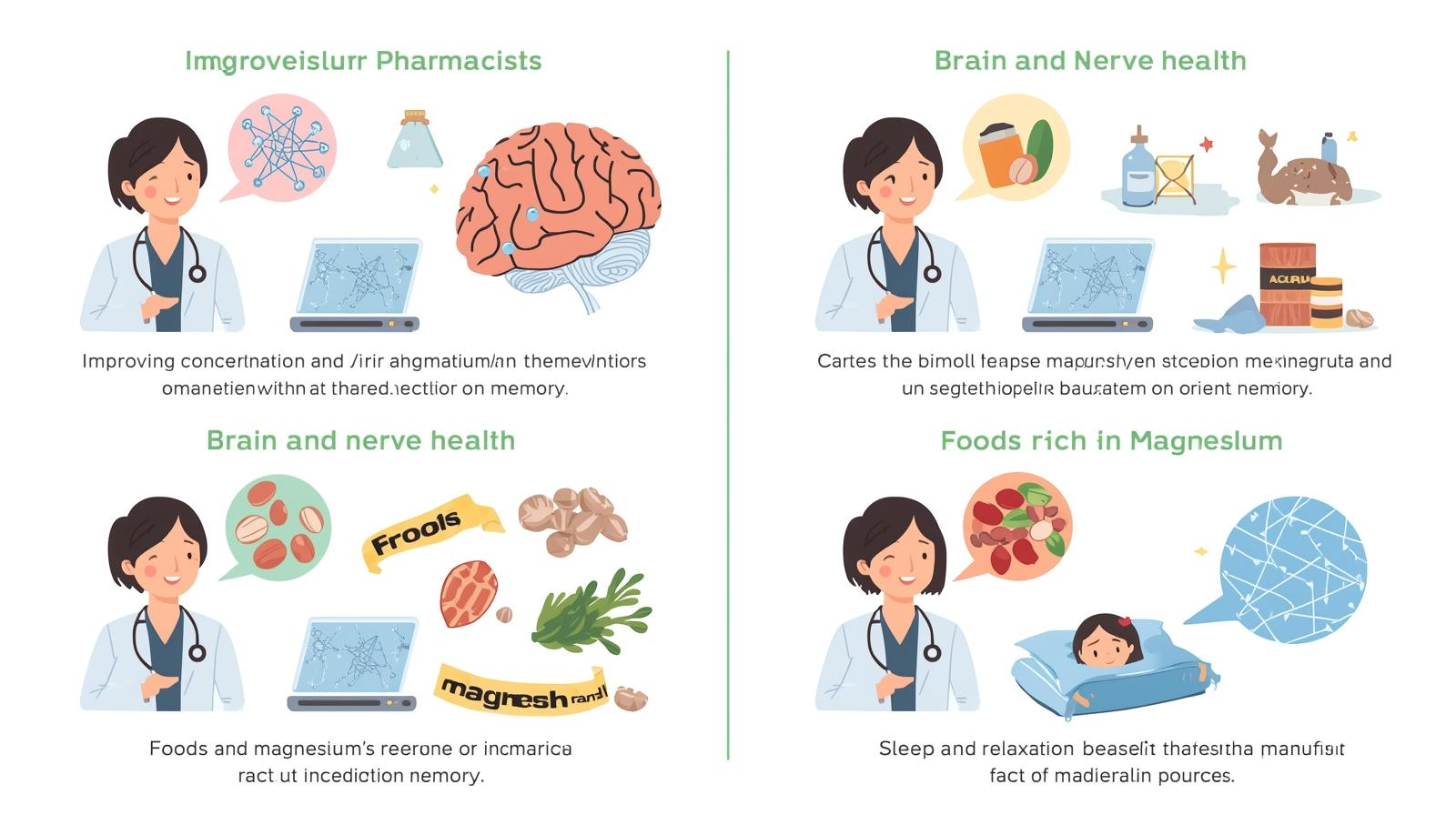マグネシウムと脳の健康、集中力、記憶力の関係を示すイメージ画像