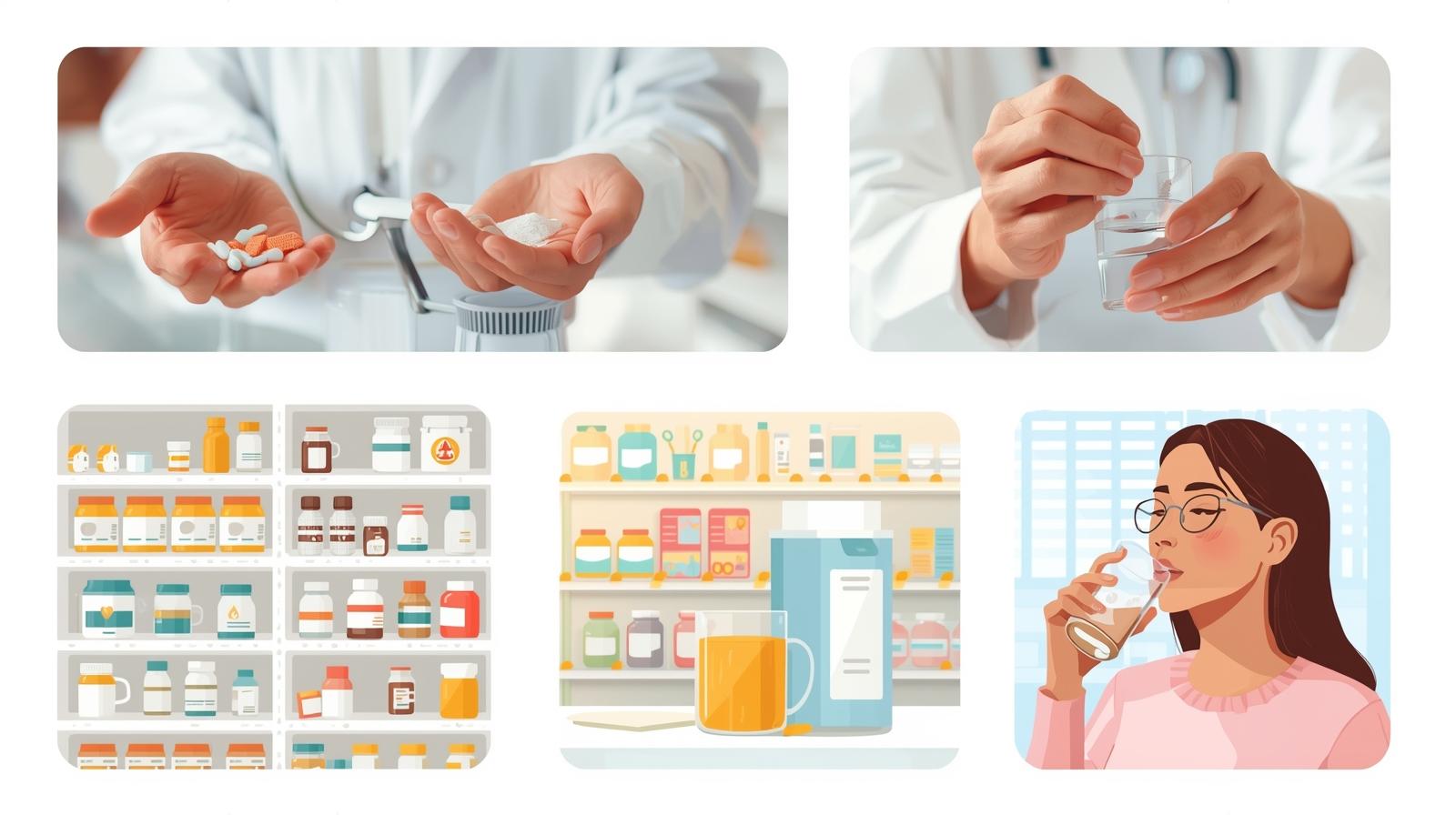 マグネシウム薬を正しく飲むための方法を示すイメージ