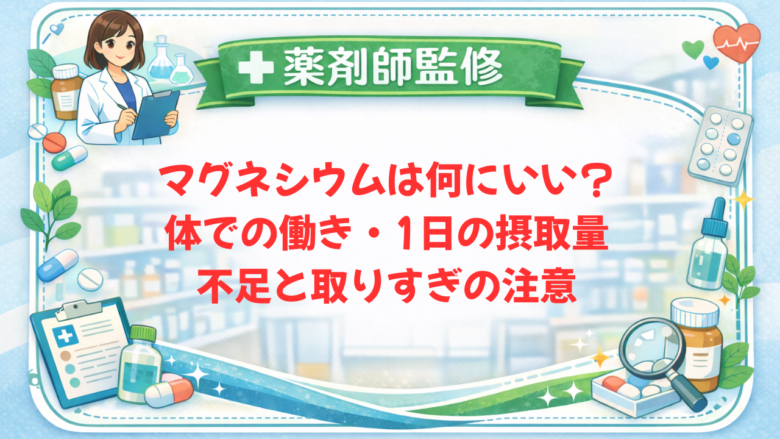 【薬剤師監修】マグネシウムは何にいい？体での働き・1日の摂取量・不足と取りすぎの注意