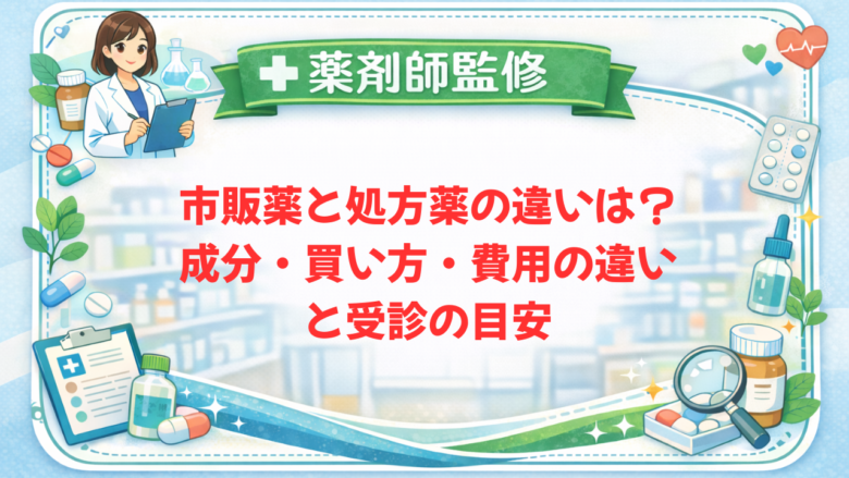 【薬剤師監修】市販薬と処方薬の違いは?成分・買い方・費用の違いと受診の目安