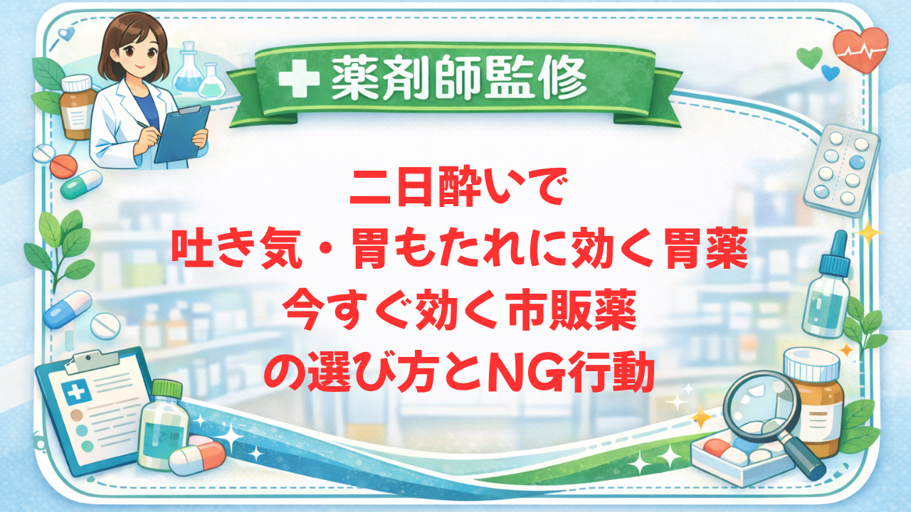 【薬剤師監修】二日酔いで吐き気・胃もたれに効く胃薬|今すぐ効く市販薬の選び方とNG行動