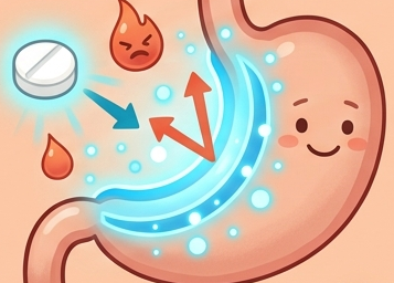 ムコスタ（レバミピド）が胃粘膜の防御因子を増強し、バリア機能を高める仕組みの図解