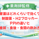 【薬剤師監修】胃薬はどれくらいで効く？制酸薬・H2ブロッカー・PPIの違いと食前・食後・食間の飲み方
