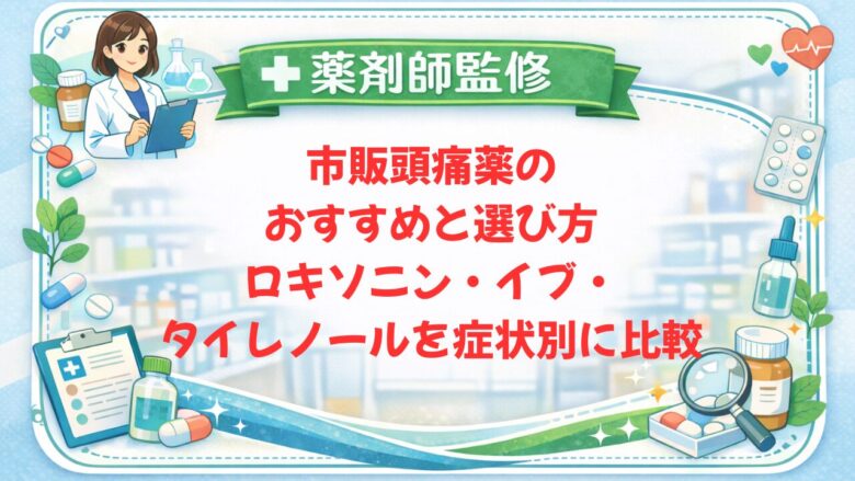 【薬剤師監修】市販頭痛薬のおすすめと選び方｜ロキソニン・イブ・タイレノールを症状別に比較