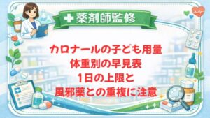 【薬剤師監修】カロナールの子ども用量｜体重別の早見表・1日の上限と風邪薬との重複に注意