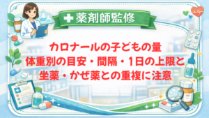 【薬剤師監修】カロナールの子どもの量｜体重別の目安・間隔・1日の上限と、坐薬・かぜ薬との重複に注意