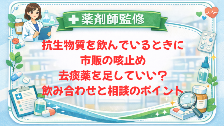 【薬剤師監修】抗生物質を飲んでいるときに市販の咳止め・去痰薬を足していい？飲み合わせと相談のポイント