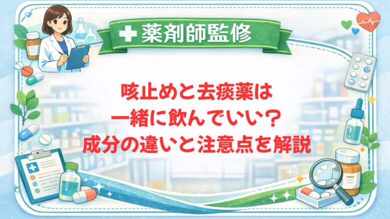 【薬剤師監修】咳止めと去痰薬は一緒に飲んでいい？成分の違いと注意点を解説