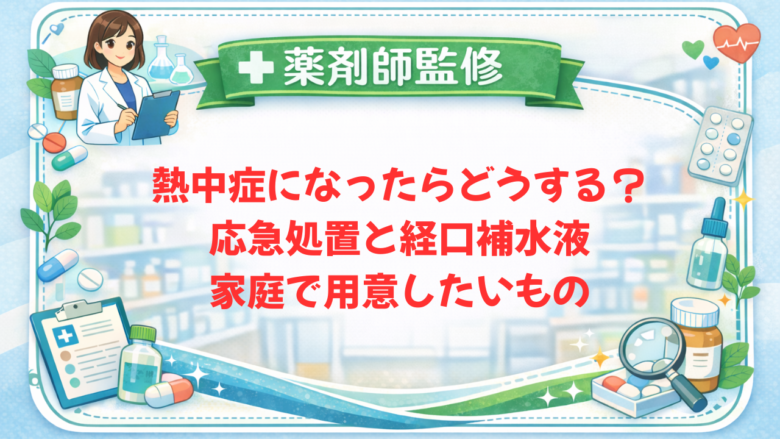 【薬剤師監修】熱中症になったらどうする？応急処置と経口補水液・家庭で用意したいもの