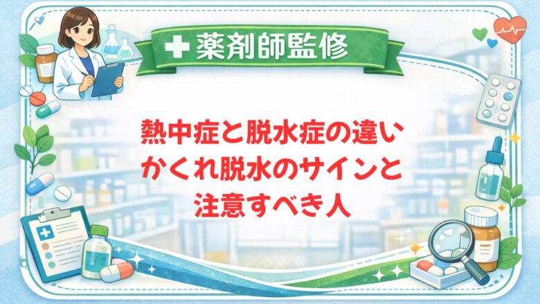 【薬剤師監修】熱中症と脱水症の違い｜かくれ脱水のサインと注意すべき人