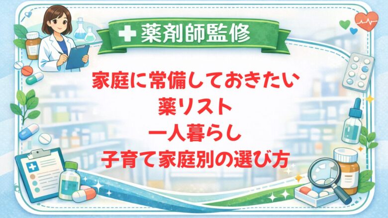 【薬剤師監修】家庭に常備しておきたい薬リスト|一人暮らし・子育て家庭別の選び方