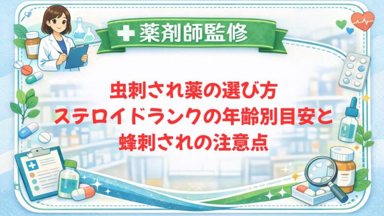 【薬剤師監修】虫刺され薬の選び方｜ステロイドランクの年齢別目安と蜂刺されの注意点