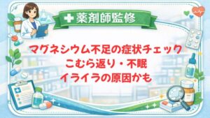 【薬剤師監修】マグネシウム不足の症状チェック｜こむら返り・不眠・イライラの原因かも