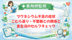 【薬剤師監修】マグネシウム不足の症状｜こむら返り・不整脈との関係と食生活のセルフチェック