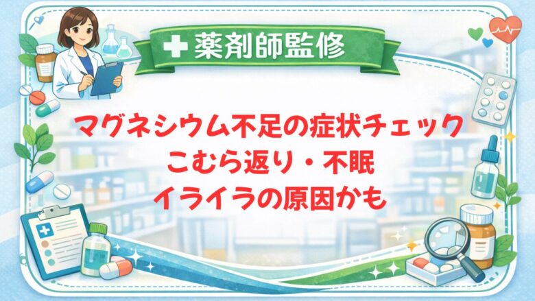 【薬剤師監修】マグネシウム不足の症状チェック｜こむら返り・不眠・イライラの原因かも