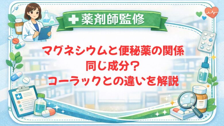 【薬剤師監修】マグネシウムと便秘薬の関係｜同じ成分？コーラックとの違いを解説