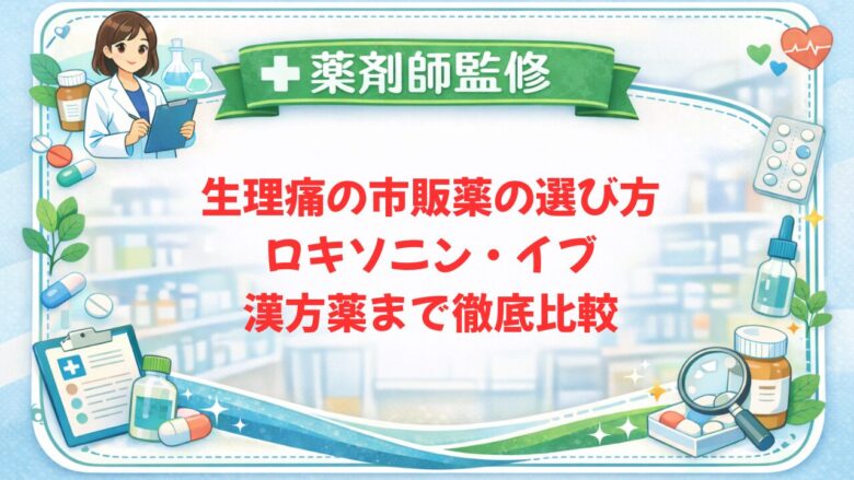 【薬剤師監修】生理痛の市販薬の選び方|ロキソニン・イブ・漢方薬まで徹底比較