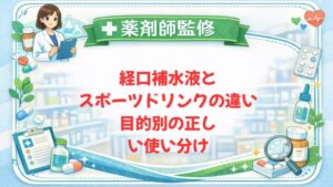 【薬剤師監修】経口補水液とスポーツドリンクの違い｜目的別の正しい使い分け