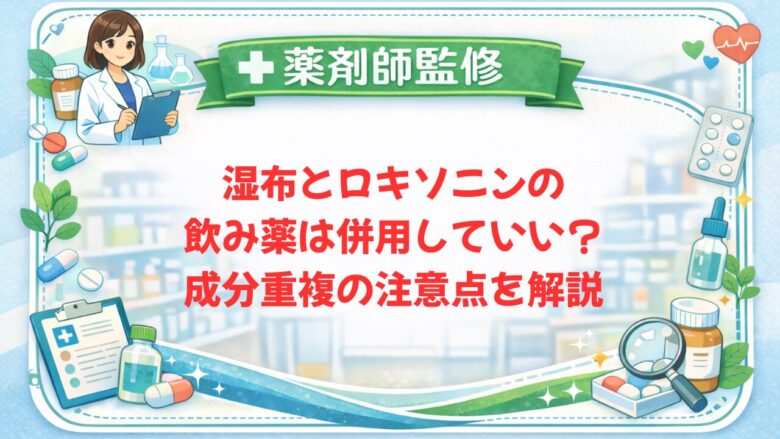 【薬剤師監修】湿布とロキソニンの飲み薬は併用していい？成分重複の注意点を解説