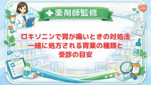 【薬剤師監修】ロキソニンで胃が痛いときの対処法｜一緒に処方される胃薬の種類と受診の目安